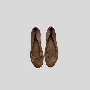 CHOLE Lauren Scalloped Leather Ballet Flats